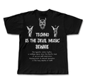 Techno Is Devil Music oversize baskılı tişört — CUCIWEAR müzik streetwear